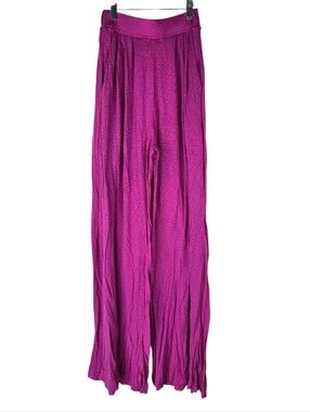 Laird Womens Small LONG Tall Wide Leg Yoga Pink Sheer Yoga Pants